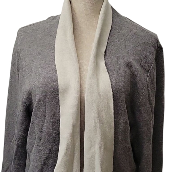a new day Gray and Cream Blazer Open Front Knit - Picture 2 of 3
